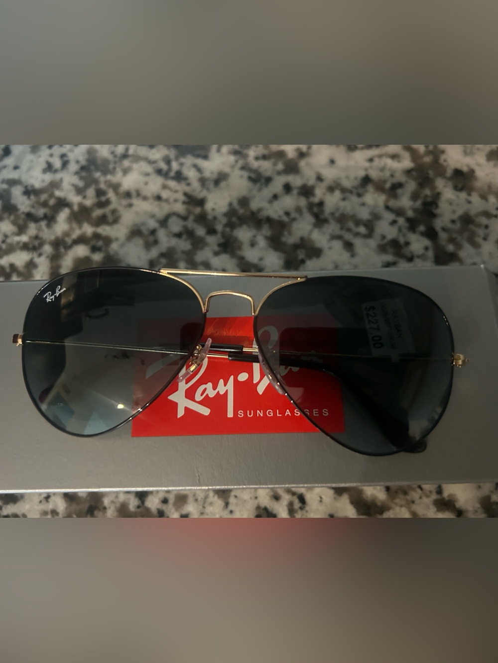 NEW! Ray-Ban Aviator Sunglasses with Black Lenses
